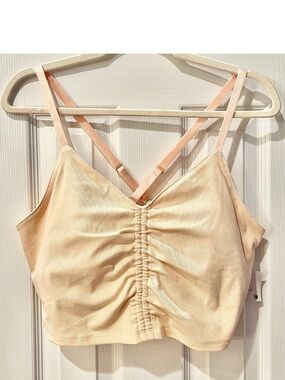 Body & Sol Ruched Front
Longline Sports Bralette Top - Peach - XL - NWT